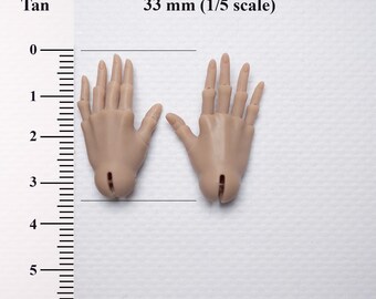 BJD hands 1:5 Tan (articulated fingers)