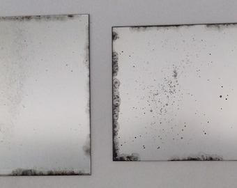 Azulejos de espejo envejecidos - tono negro - hechos a mano, personalizables