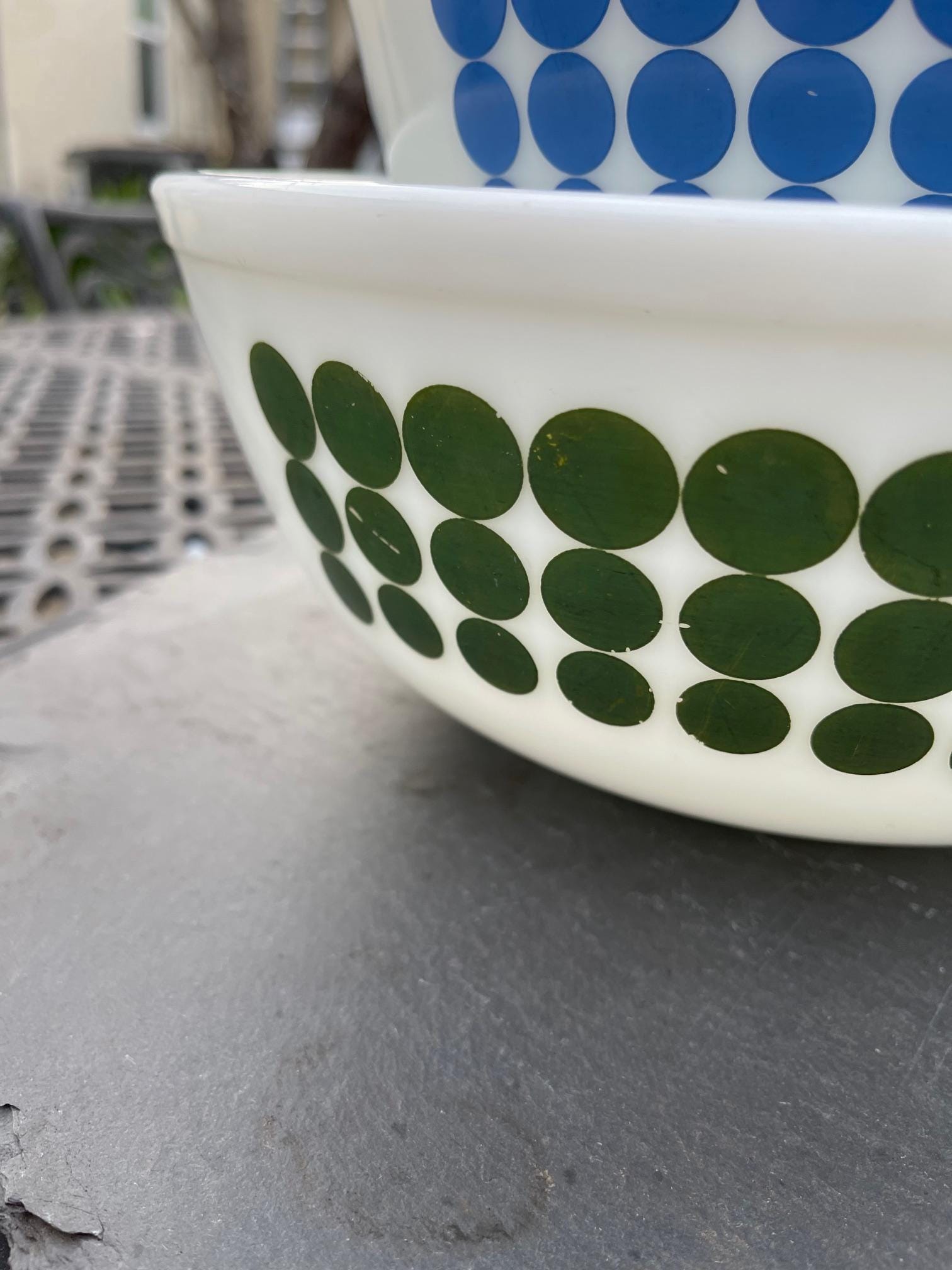 ヴィンテージ/二重ダイヤ柄ベニワレン Pyrex Dot Mixing Bowls, Set of 4, 401, 402, 403 and 404
