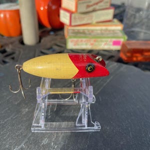 Fred Arbogast Jitterbug Rare – Leurre De Pêche Grenouille Jaune à Taches Noires