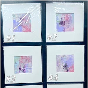 Summervibes - Mini Originalkunstwerke 20x20auf Aquarellpapier | Einzelstücke oder Set (1-6) | Acryl abstrakt in Pastell | Kunstkarte