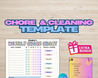 Editable Cleaning Schedule: ADHD Chore Chart, Family Organizer (Digital Download)