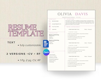 ATS-cvsjabloon: modern, minimalistisch cv, sollicitatiebrief, referenties (Word en Canva)