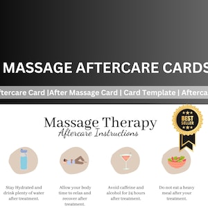 Massagetherapie-Nachsorgekarten: Bearbeitbare Nachsorgeanweisungen (digitaler Download)