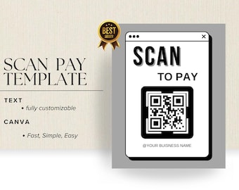Coquette Scan to Pay Template: Customizable QR Code Display (Digital Download)