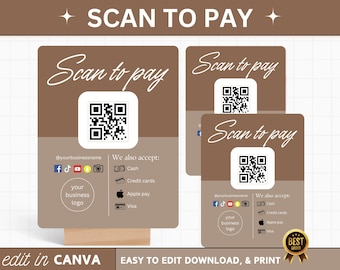 Coquette Scan to Pay Template: Customizable QR Code Display (PDF)