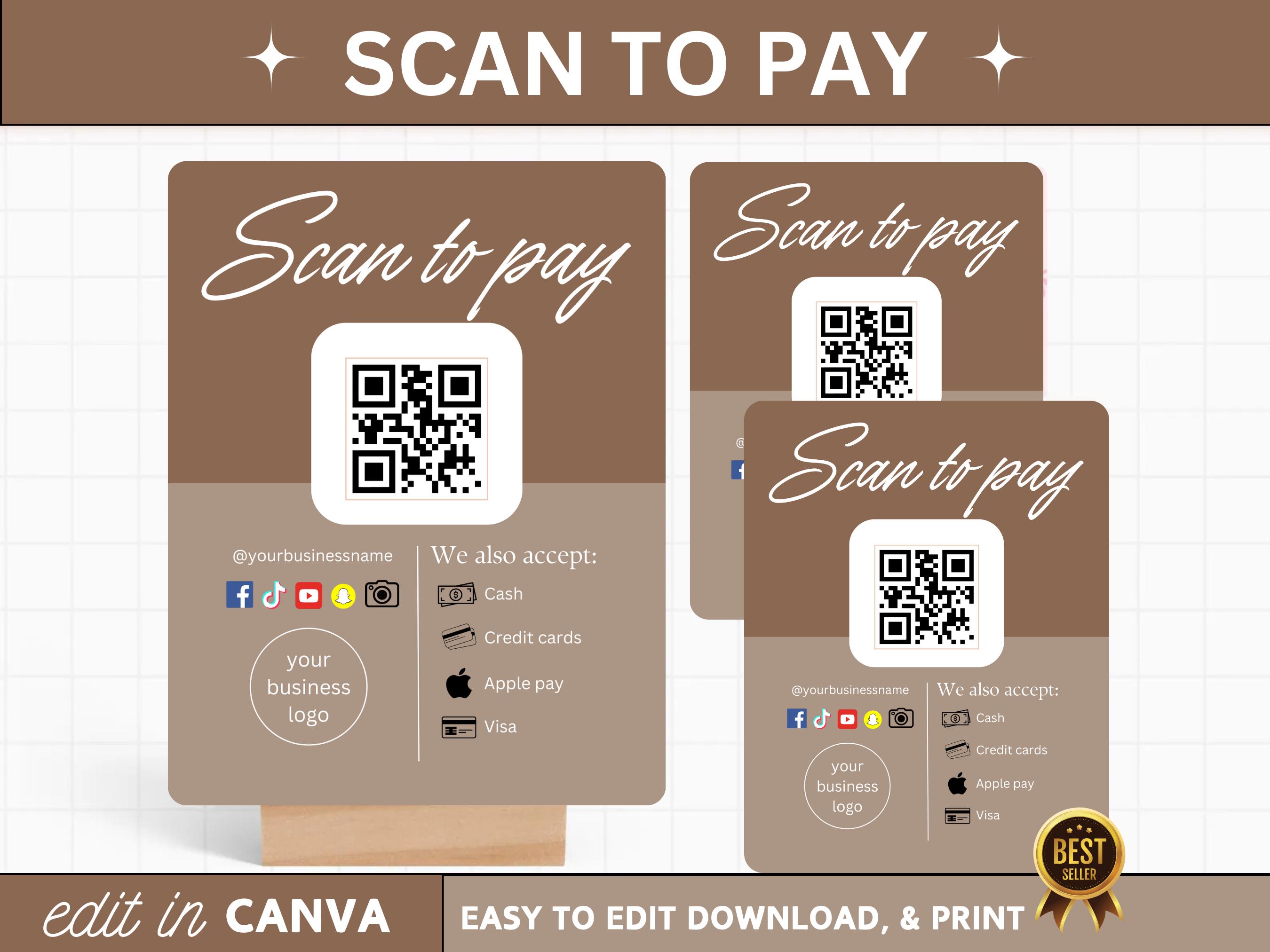 Coquette スキャンして支払うテンプレート: カスタマイズ可能な QR