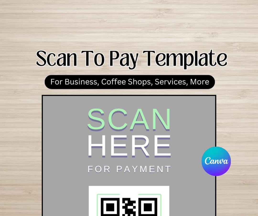 Scan to Pay QR Code Template: Editable Business Payment Sign (printable ...