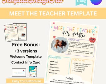 Editable Meet the Teacher Template: Boho Back to School Flyer (Canva)