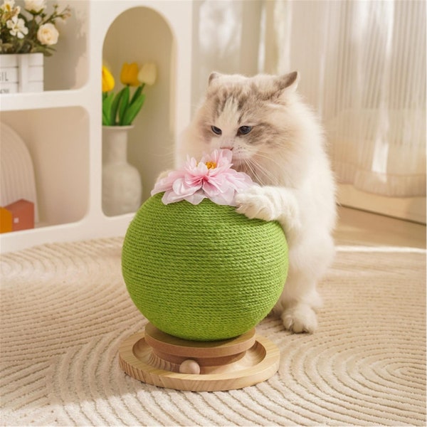 Cactus Cat Scratcher | Wooden cat Tree| cat scratching post| Cat furniture｜ Cat Toy | Wood cat scratcher