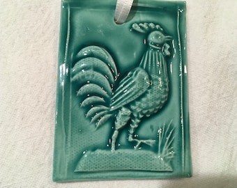 Turquoise Rooster Tile