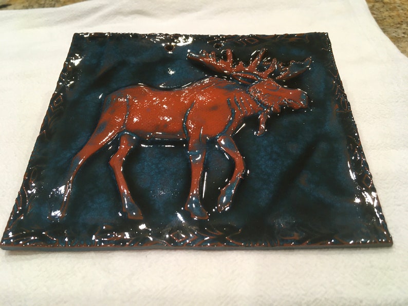 Green Terracotta Moose Tile image 1