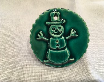 Mini Green Snowman Tile