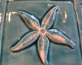 Turquoise Starfish in Waves