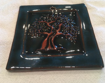 Traditional Green Tree of Life Tile