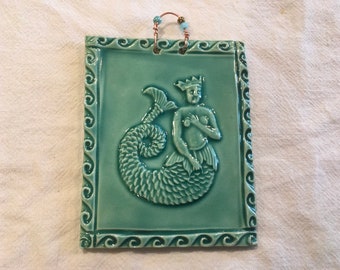 Turquoise  Mermaid  Queen Tile