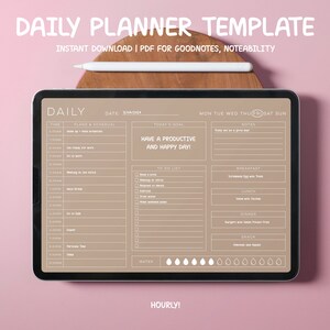 Daily Digital Planner | Goodnotes Template | Undated Daily Planner | Neutral Planner | iPad Planner | Digital Journal Pdf | Notability