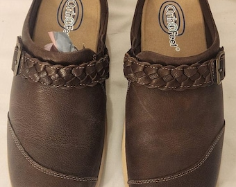 OrthoFeet Irma Women’s 8.5 Brown Orthopedic Comfort Shoes with Insoles