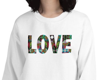 LOVE Sweatshirt, Butterfly Love Fleece Top, Love Graphic Fleece, Long Sleeve Sweatshirt, Ladies Teen Apparel, Gift for Her, Christian Gifts