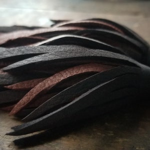 Leather Tassel Earrings, 4.75&quot; Long Tassels, Statement Leather Earrings, Fringe Earrings, Deerskin Leather, Boho Jewelry, MINI-MINI KIMANI