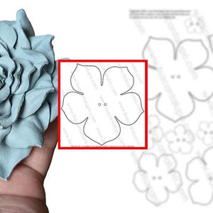 Mall för läderblommor; SVG-fil, ENKELT lager av blomblad för DIY-hand- eller maskinskärning, lasergravering