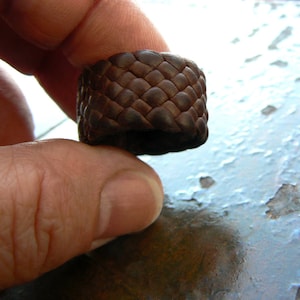 Leather Ring, Braided Woven Mens Womens Leather Rings, Black Brown Blue Boho Wedding Bands, Anniversary Engagement Vow Renewal Jewelry, KAMA