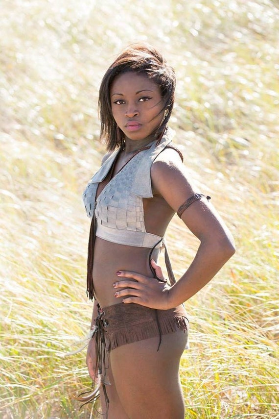 Leather Halter Top Woven Backless Crop Top W Ties Black Brown Denim Suede Shirt Renaissance Costume Boho Clothing Biker Vest ALIE Etsy