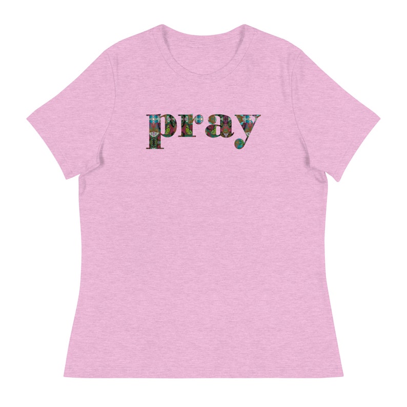 PRAY T-shirt, Butterfly Font Pray Tee, Womens Graphic T-Shirt, Pray Christian Top, Short Sleeve Cotton Tee, Gift for Her, Religious Gifts image 7