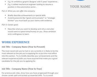 Customizable Resume Template Word Format Winning CV Template UK US