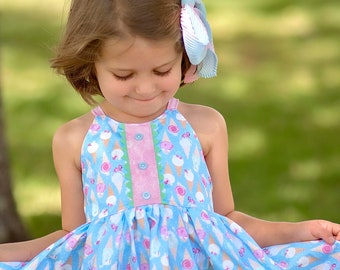 Girls Ice Cream Dress, Girls Party Dress, Ice Cream Party, Birthday Dress, Two Sweet, Four Ever Sweet, Pastel Ice Cream Dress