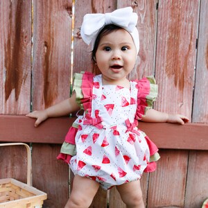 Girls Watermelon Romper, Baby Watermelon romper, Toddler Watermelon Romper, Watermelon outfit, Birthday Outfit, One in a Melon Romper