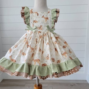 Deer Dress, Girls Deer Dress, Baby Deer Dress, One Deer ful, Birthday Dress, First Birthday Dress, Deer Dress, Party Dress, Baby Deer, Fawn image 1