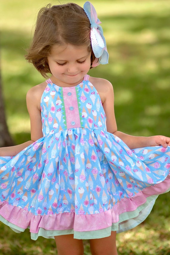 blue ice cream dress Girls Dress, Girls Party Dress, Ice Cream Party, Birthday Dress, Two Sweet, Four Ever Sweet, Pastel Ice Cream Breakfast