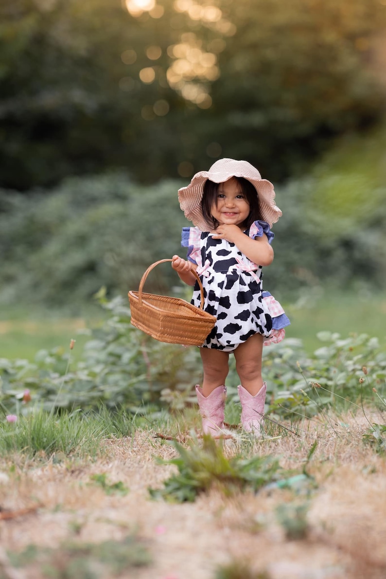 Girls Cow Over the Moon Romper by Three Sisters