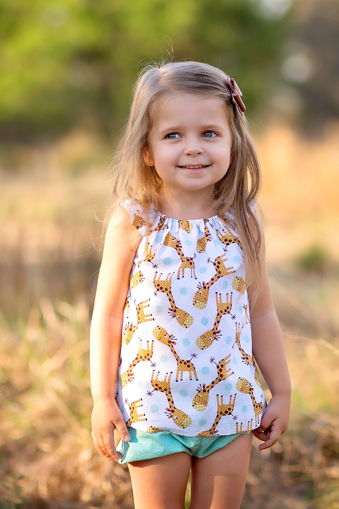Girls Giraffe Top, Baby Giraffe Top, Birthday Party Outfit, Zoo Outfit