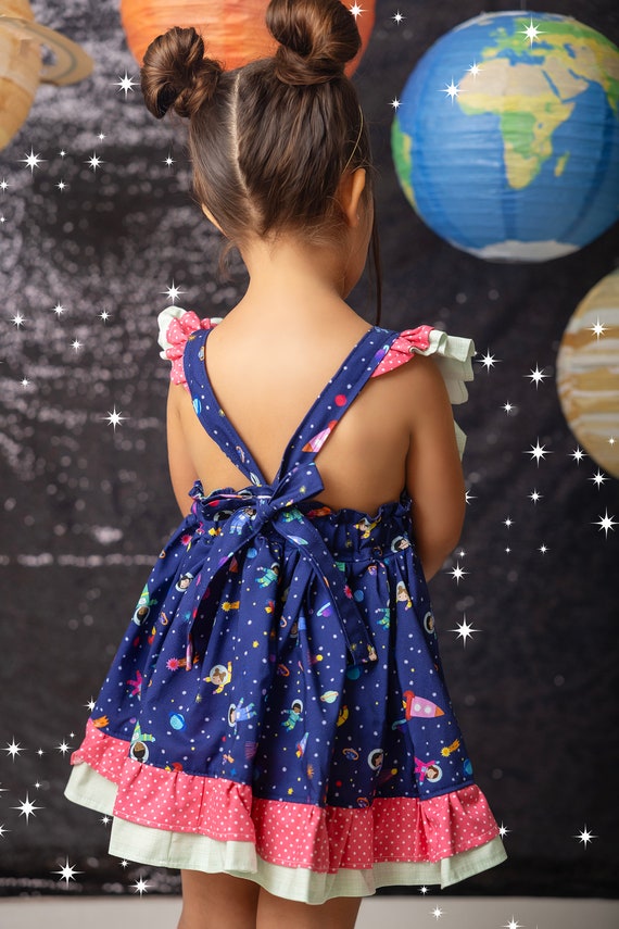 Galactic Astronaut Costume For Girls - Dress, Helmet & Shoe Covers, Size Small - View #9