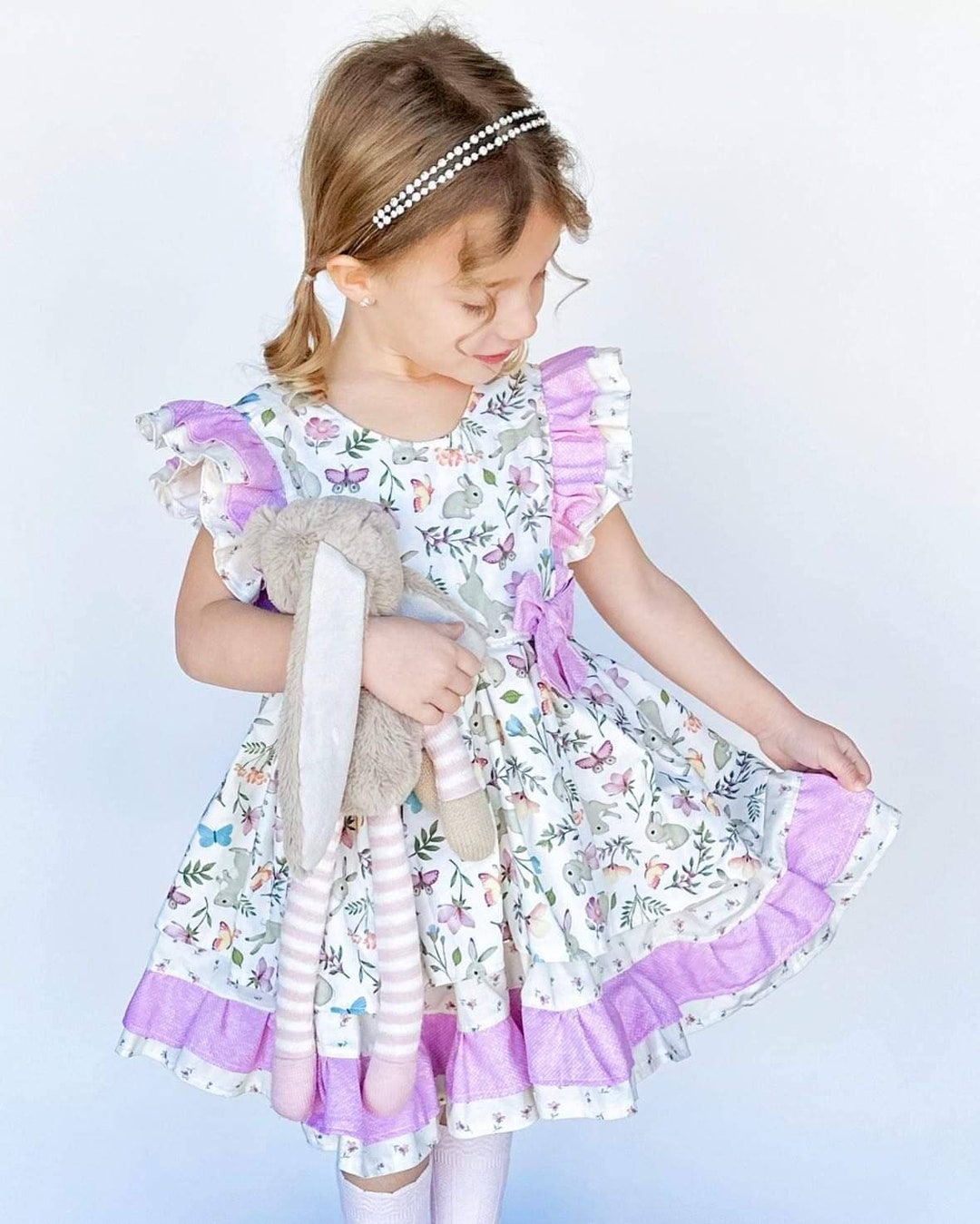 Bunny Easter Dress Girls Bunny Dress Girls Easter Dress Etsy