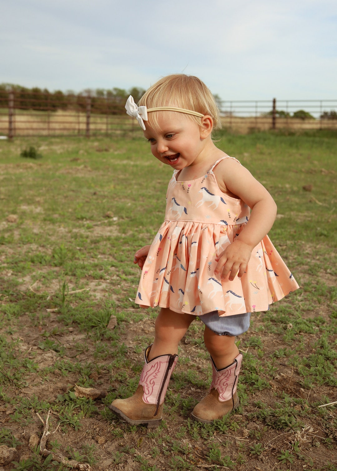 Girls Horse Dress, Girls Horse Top, Baby Horse Dress, Baby Horse Top