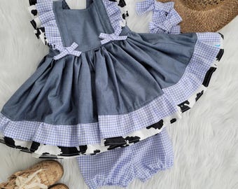 Vestido de vaca para niñas, vestido de vaca para bebé, atuendo de cumpleaños de vaca, "Muuuuuuuuuuu", atuendo de vaca para bebé, vestido de vaca, atuendo de vaca, vestido de granja, atuendo de granja