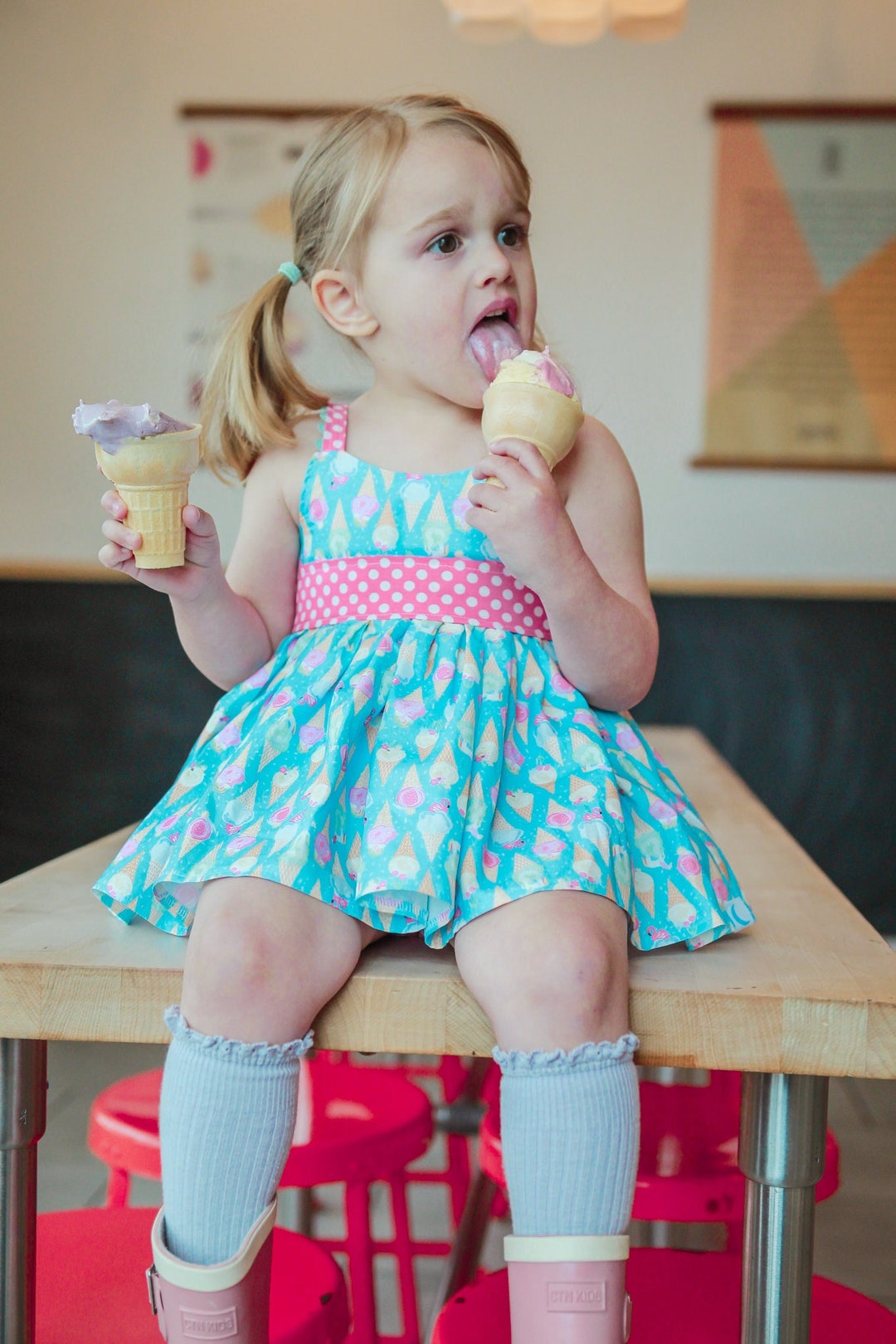 Girls Ice Cream Dress Baby Ice Cream Dress Summer Dress Etsy