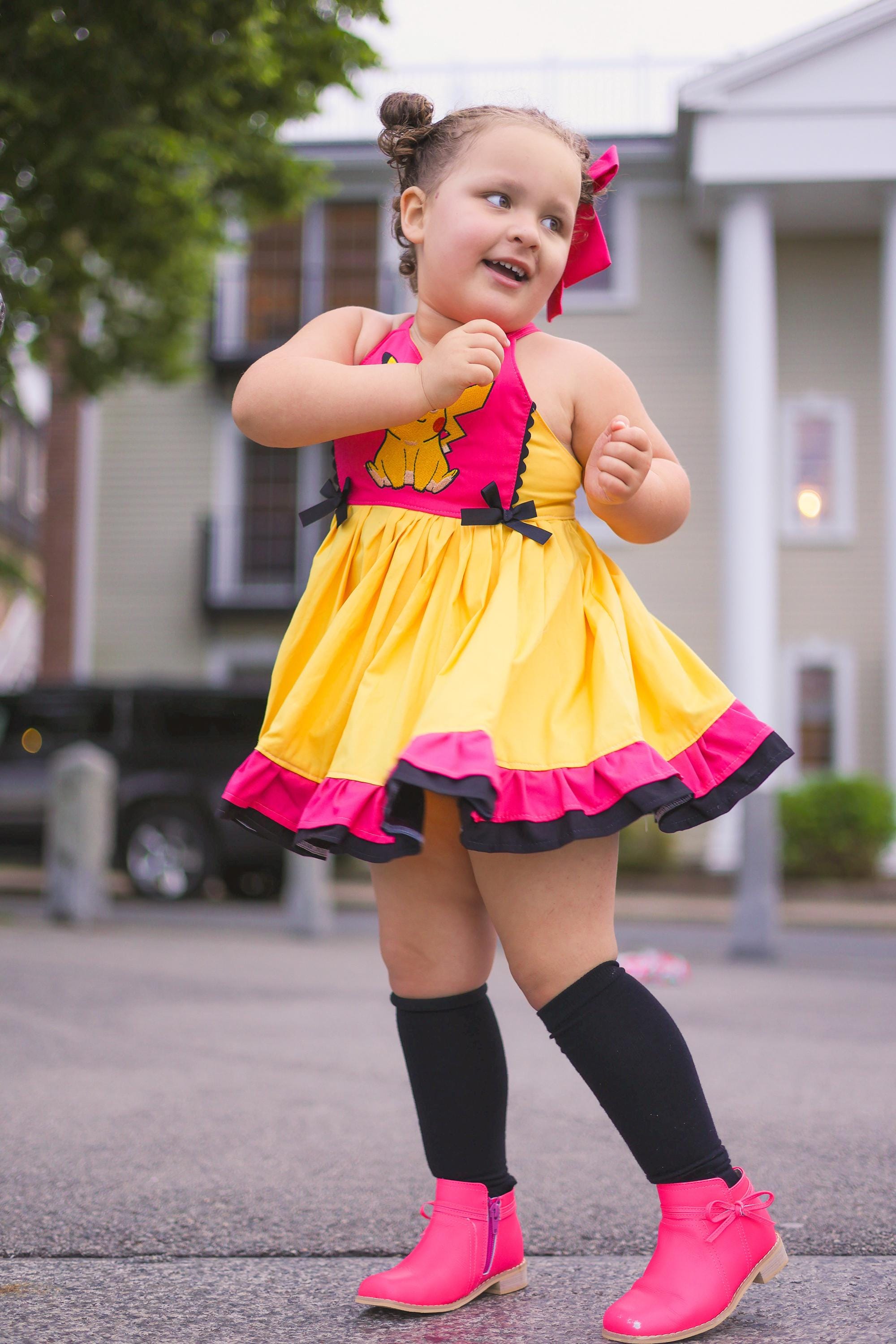 pikachu plushie dress girl Pick-A Pokemon dress fits 18 inch dolls including American Girl Doll