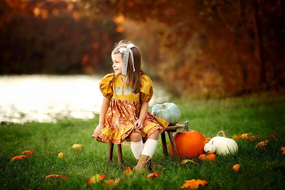 chinese dress ladies Smocked Classic Thanksgiving Fall Pumpkin Dress  Smocked A Lot, LLC