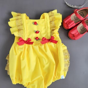 Belle Romper, Baby Belle Romper, Beauty and the Beast, Girls Belle Romper, Birthday Romper