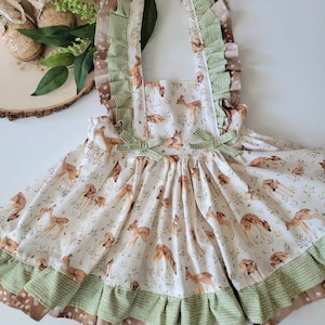 Deer Dress, Girls Deer Dress, Baby Deer Dress, One Deer ful, Birthday Dress, First Birthday Dress, Deer Dress, Party Dress, Baby Deer, Fawn image 6