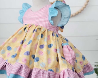 Girls Easter Dress , Easter Egg Dress, Cute Easter Dress, Baby Easter Dress, Egg Hunt Dress, Easter Dress