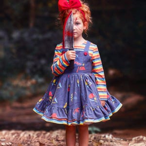 Girls Chucky Costume, Cute Chucky Costume, Child&#39;s Play Costume, Girls Chucky Outfit, Chucky Dress, Cute Chucky Outfit, Halloween Costume