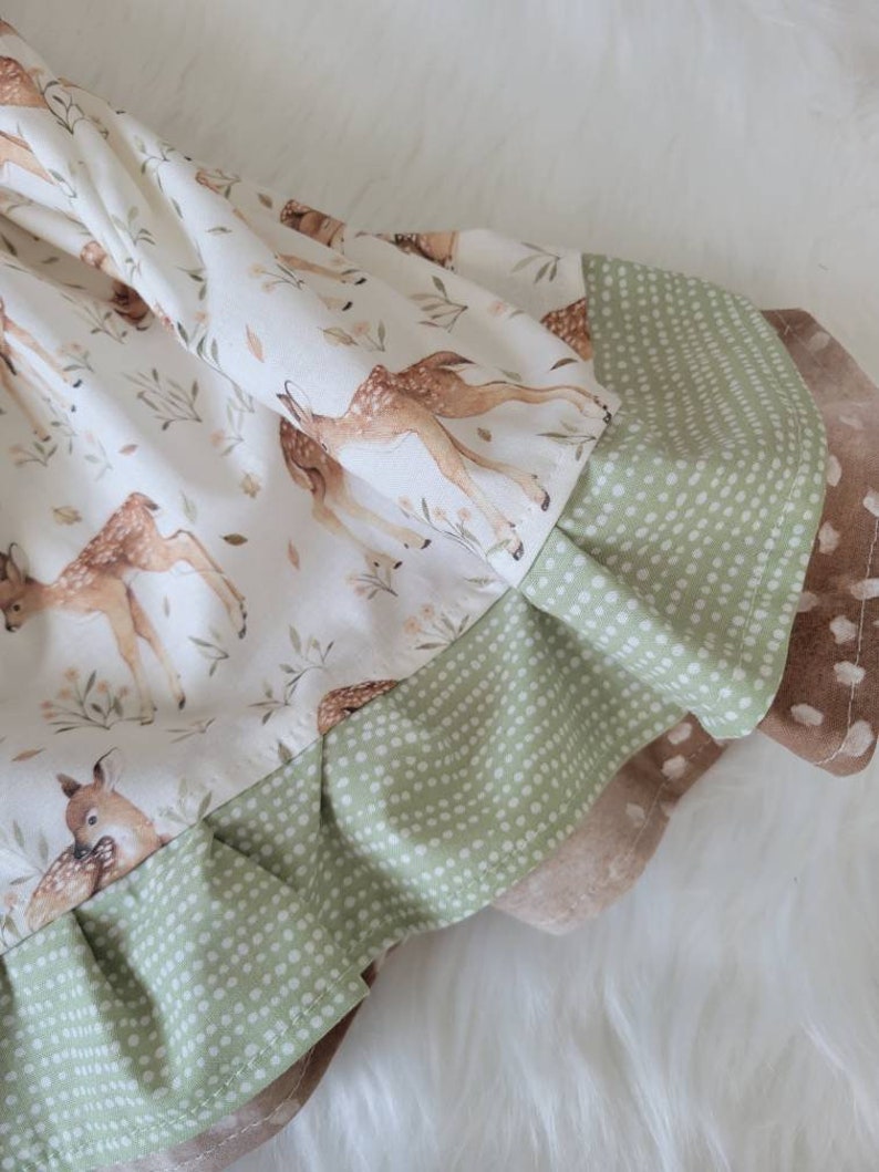 Deer Dress, Girls Deer Dress, Baby Deer Dress, One Deer ful, Birthday Dress, First Birthday Dress, Deer Dress, Party Dress, Baby Deer, Fawn image 4