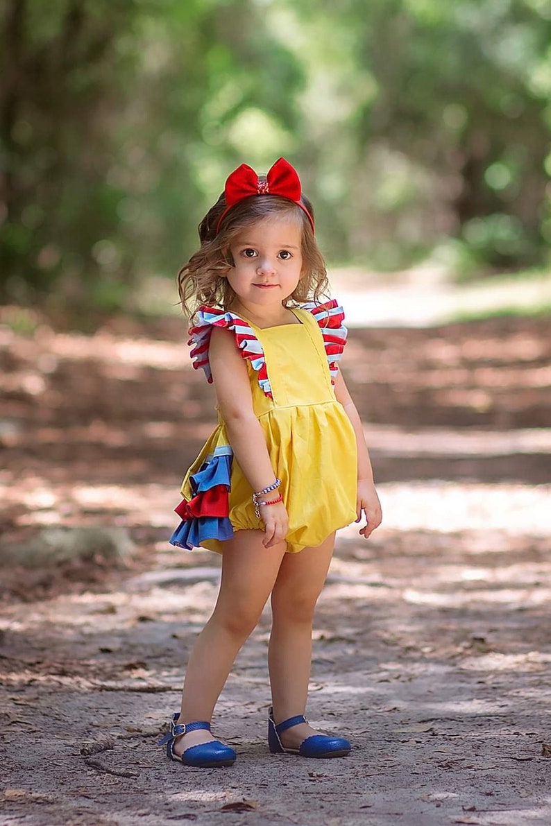 Princess Romper, Princess Inspired Romper, Snow White, Snow White Romper, Inspired Romper, Princess Party, Princess Birthday, Party Romper image 1