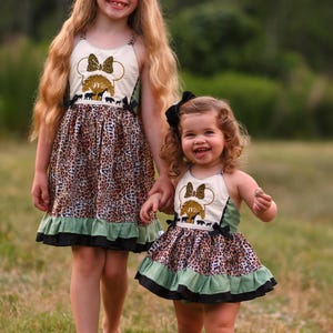 Vestido Safari para Meninas, Vestido AK para Meninas, Vestido com Estampa Animal, Roupa Animal Kingdom, Vestido Animal, Macacão Bonito para Meninas, Macacão Safari para Meninas