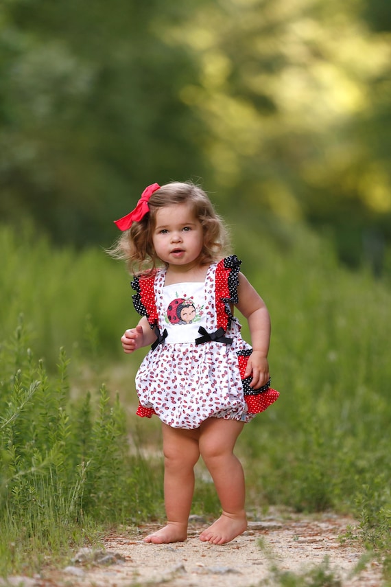 Ladybug Romper for Girls – Baby Toddler Ladybug Costume Handmade